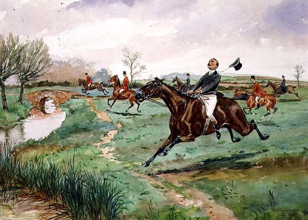 Full Cry (akvarel na papíře) od George Derville Rowlandson