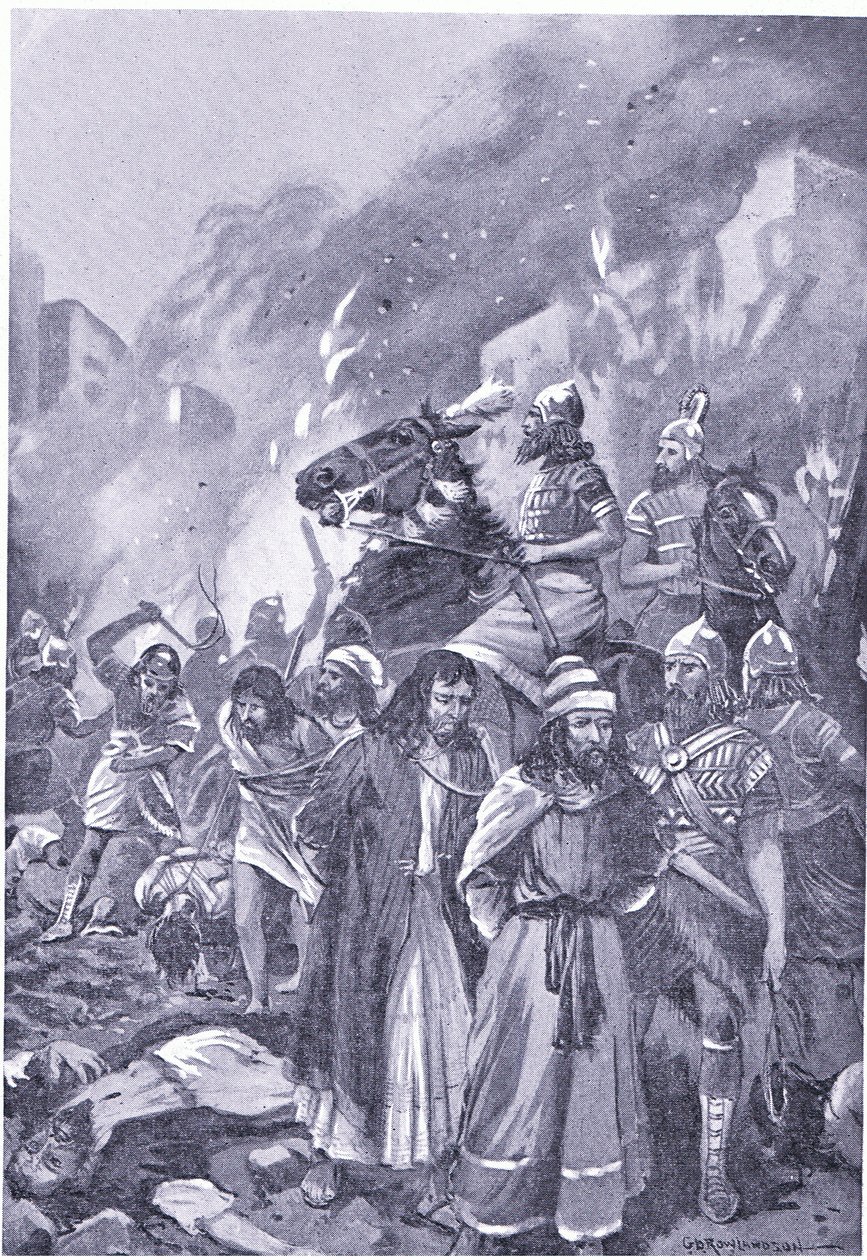 Zničení Sidonu Esarem Haddonem od George Derville Rowlandson