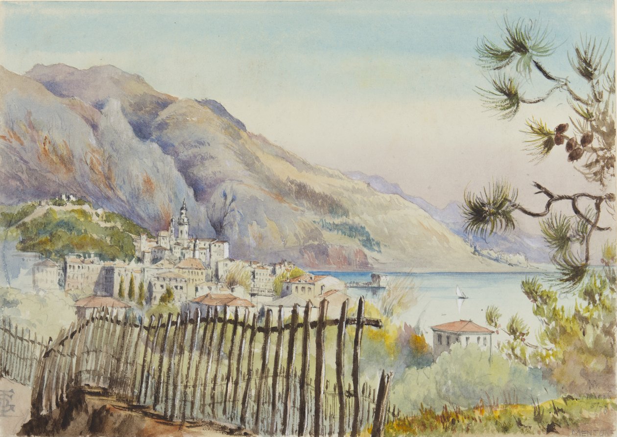 Mentone, při pohledu na východ, 5. března 1878 od George Douglas Tinling