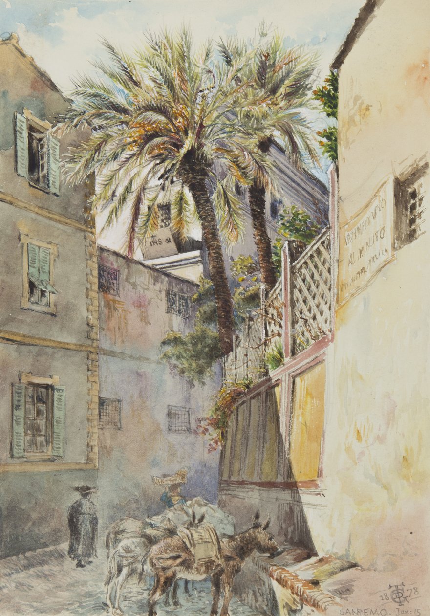 San Remo, 15. ledna 1878 (wc na papíře) od George Douglas Tinling