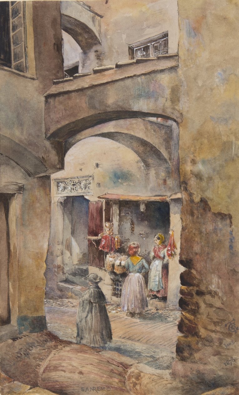 San Remo, 3. ledna 1878 (wc na papíře) od George Douglas Tinling