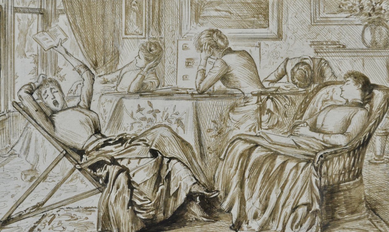 Boredom, n. 1880–1890 (kynä ja muste) od George du Maurier