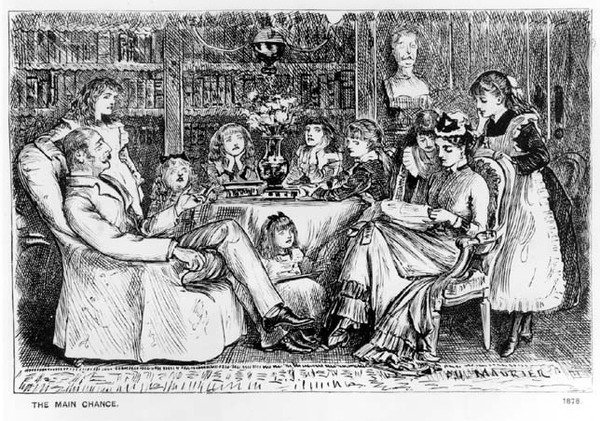 Hlavní šance, ilustrace z Punch, 1878 od George du Maurier