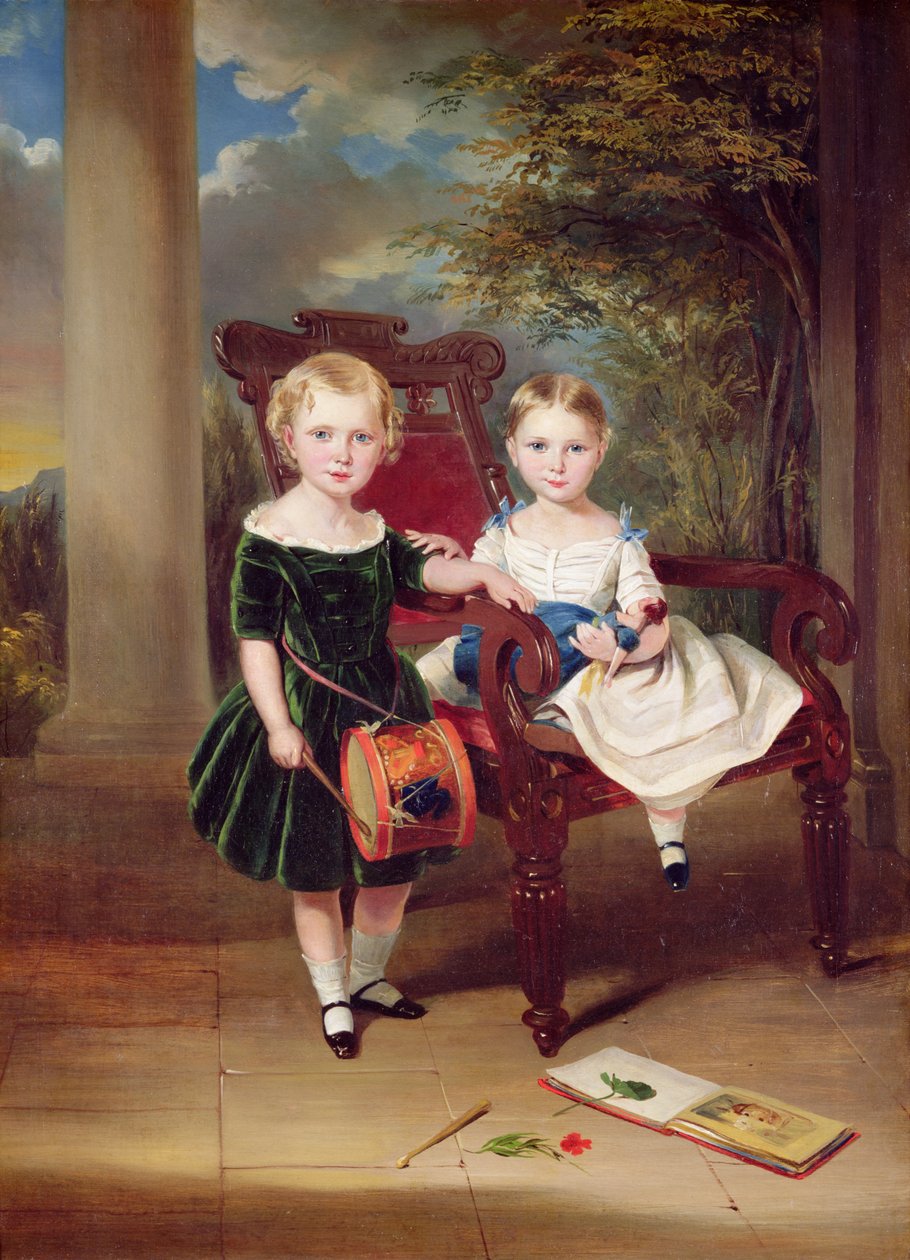 Portrét dvou dětí, Herbert a Rose, 1844 od George Duncan Beechey