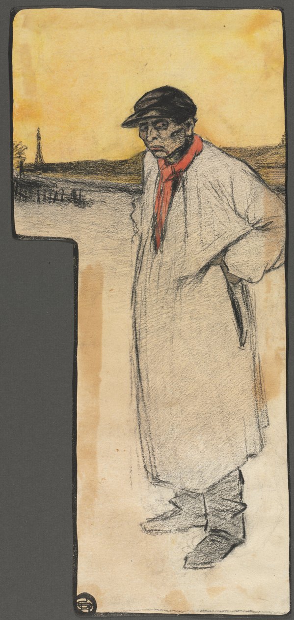 Design pro knižní ilustrace, stojící mužská postava od George Dupuis