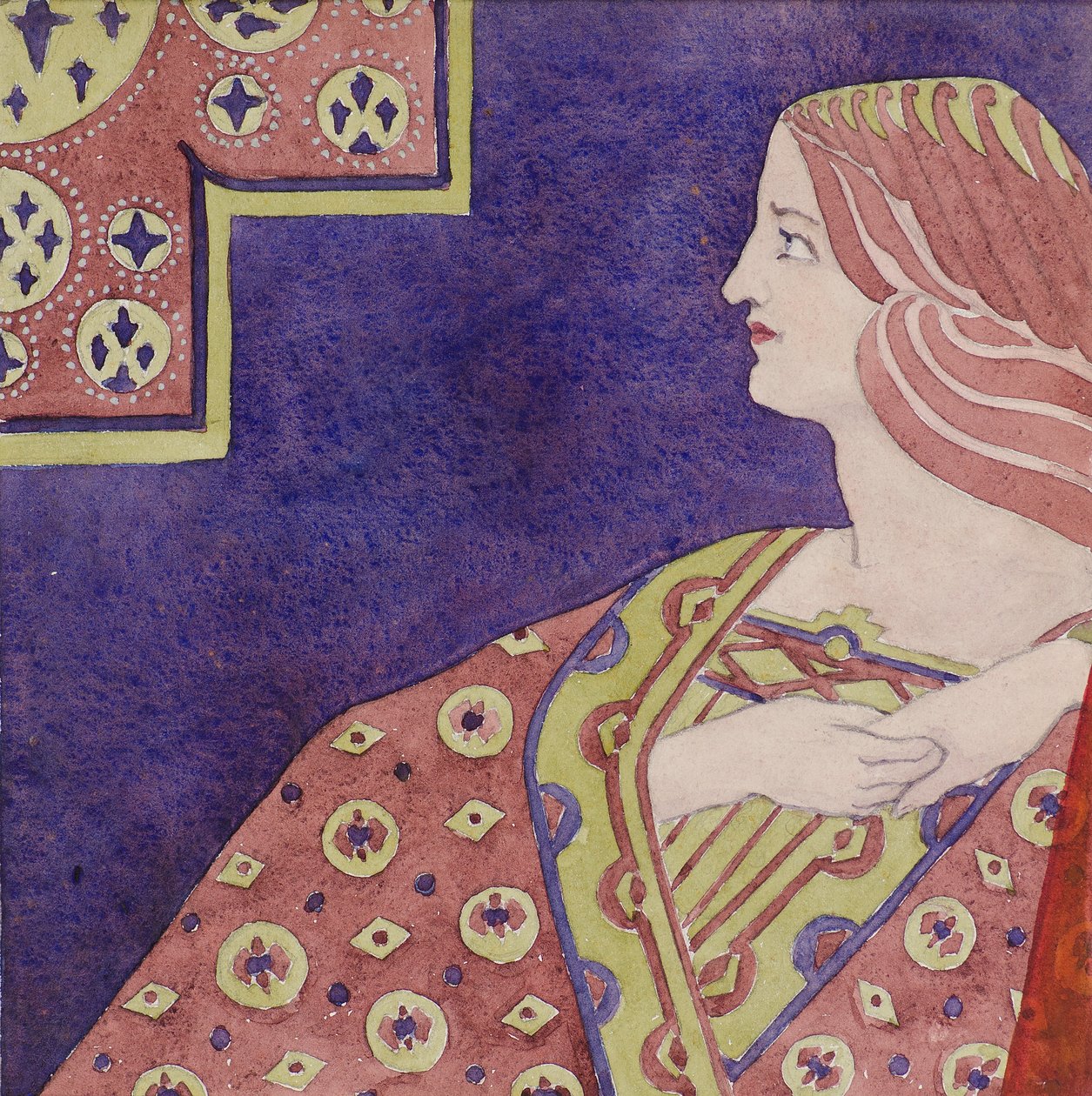 Studie [pro dekorativní panel], kolem 1898-1901 (akvarel) od George Dutch Davidson