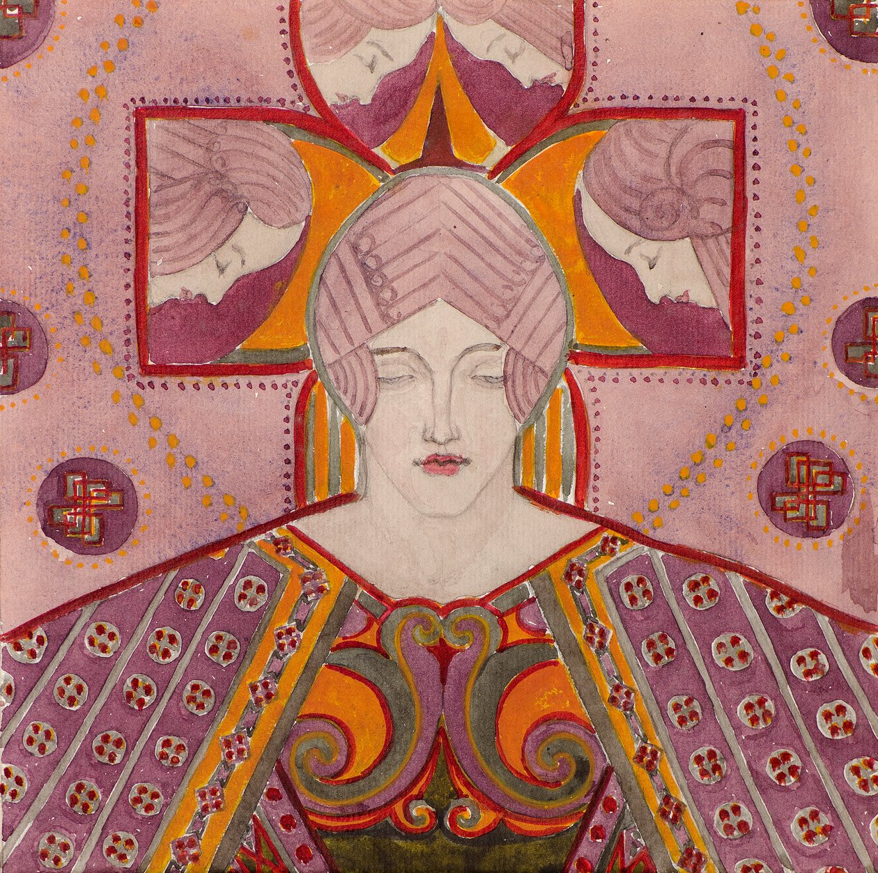 Studie [pro dekorativní panel], kolem 1898-1901 (akvarel) od George Dutch Davidson
