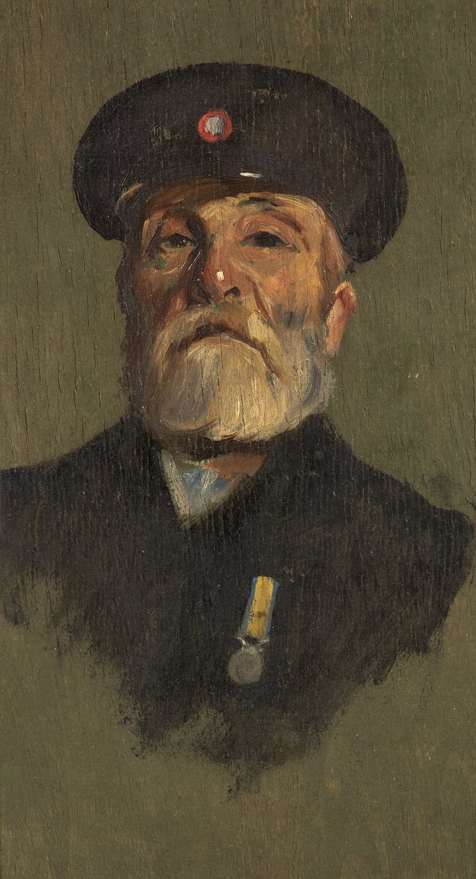 Portrét J. Lasburyho, R.M.L.I., kolem roku 1920 (olej na panelu) od George Edmund Butler
