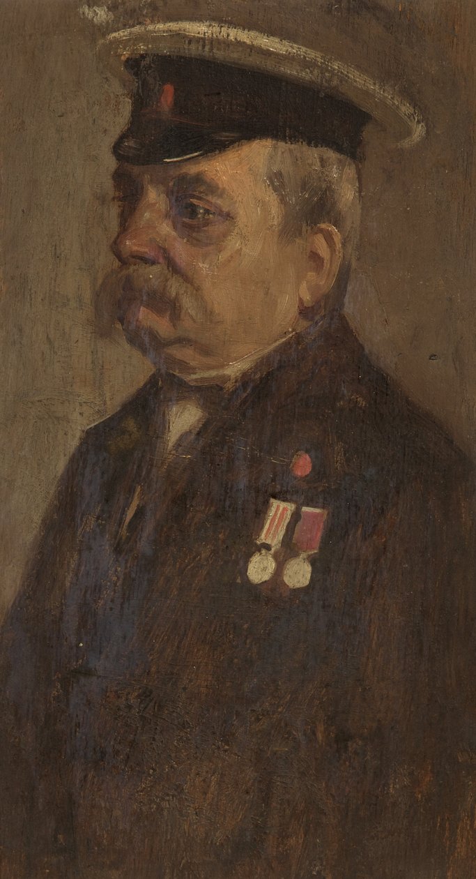 Portrét S. Vowlese, 60., kolem roku 1920 (olej na panelu) od George Edmund Butler