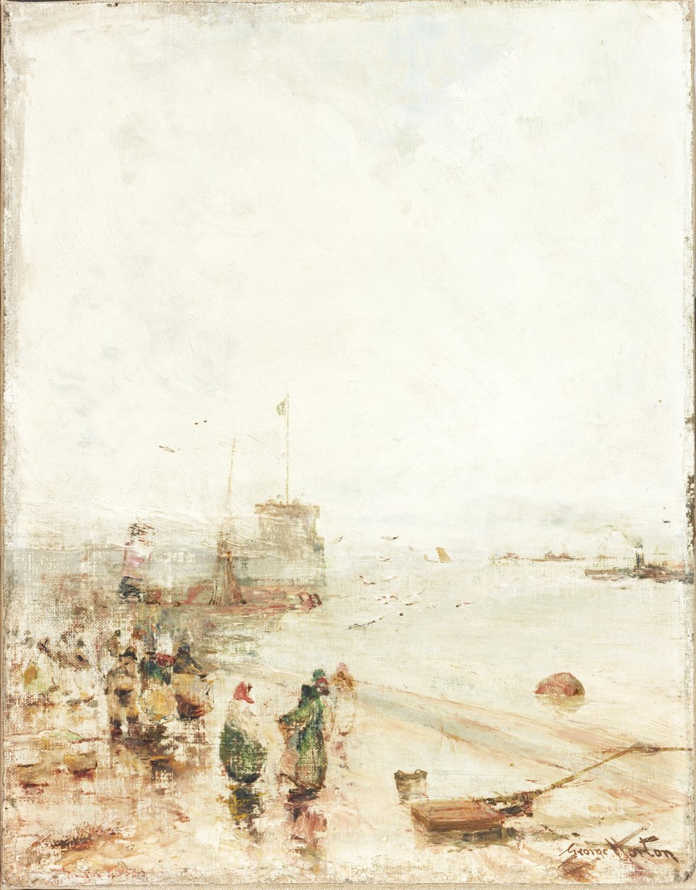 North Shields Fish Quay (olej na plátně) od George Edward Horton