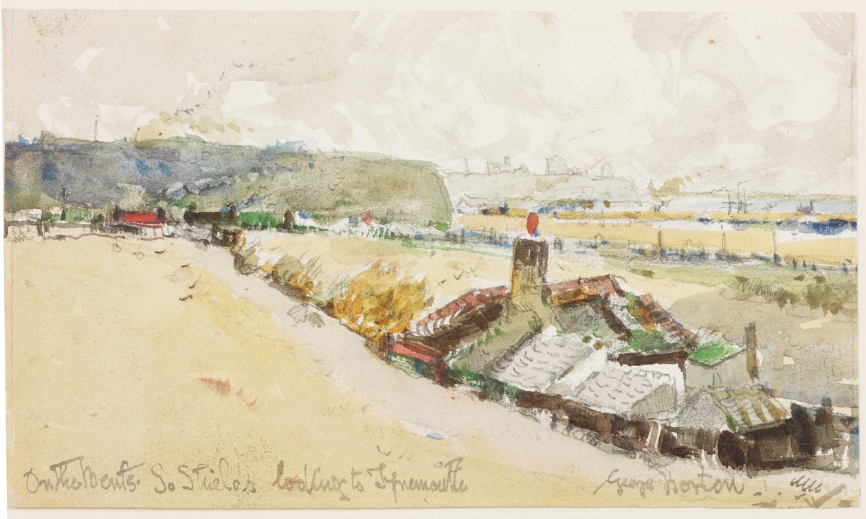 On the Bents, South Shields, Looking to Tynemouth (tužka a akvarel na papíře) od George Edward Horton