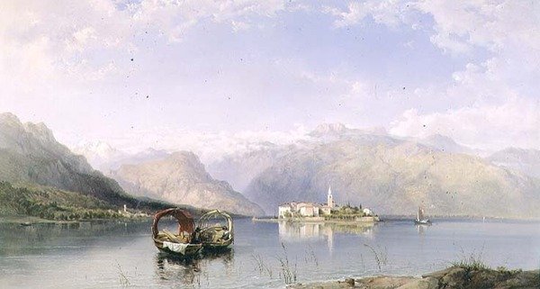 Isola Pescatori z Isola Bella na jezeře Maggiore od George Edwards Hering