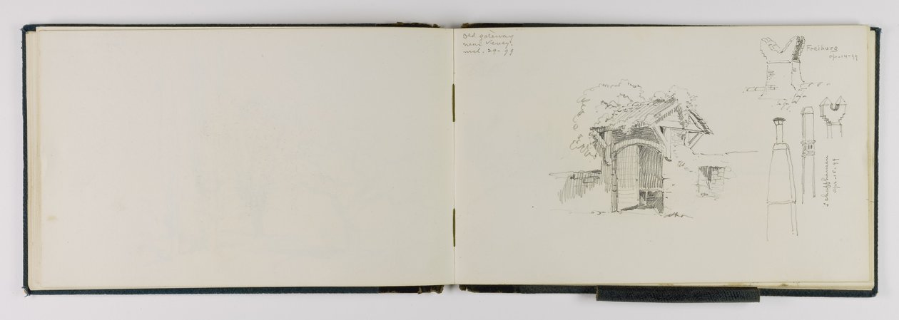 (Skicář) Stará brána u Vevey/Frieburg/Schaffhausen od George Elbert Burr