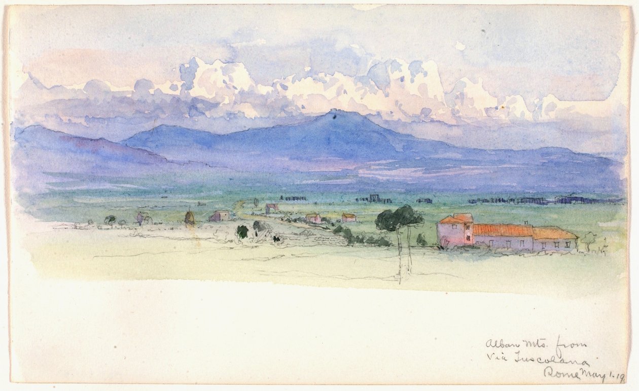Albánské hory z Via Tuscolana, Řím od George Elbert Burr