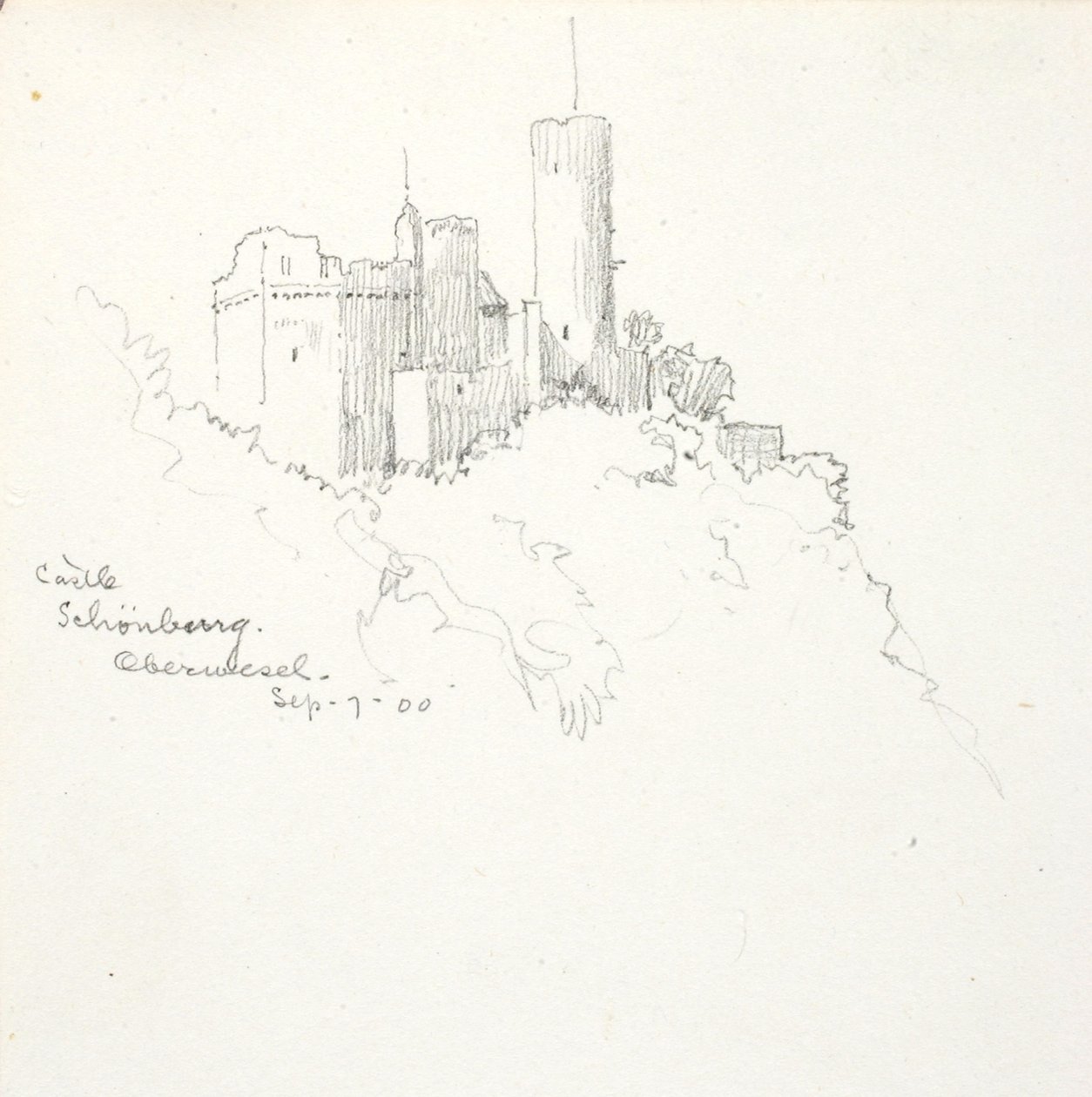 Zámek Schönburg, Oberwesel od George Elbert Burr