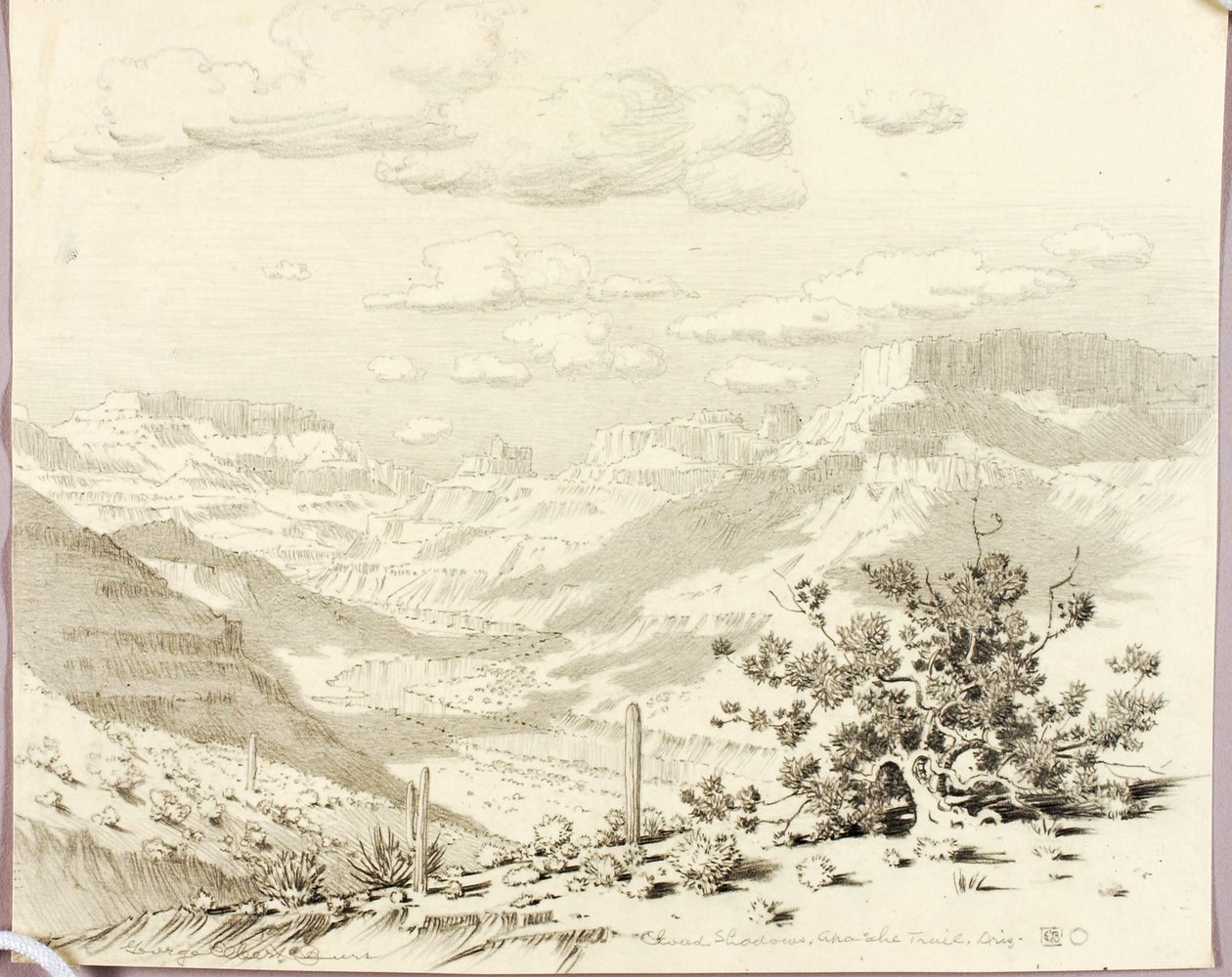 Stíny mraků, Apache Trail, Arizona od George Elbert Burr