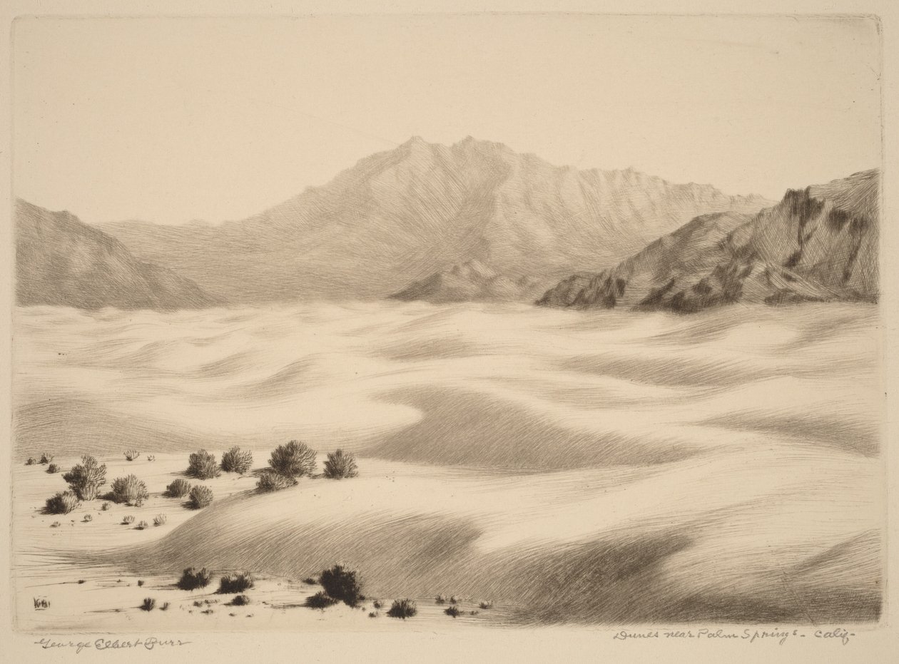Písečné duny poblíž Palm Springs v Kalifornii (č. 2) od George Elbert Burr