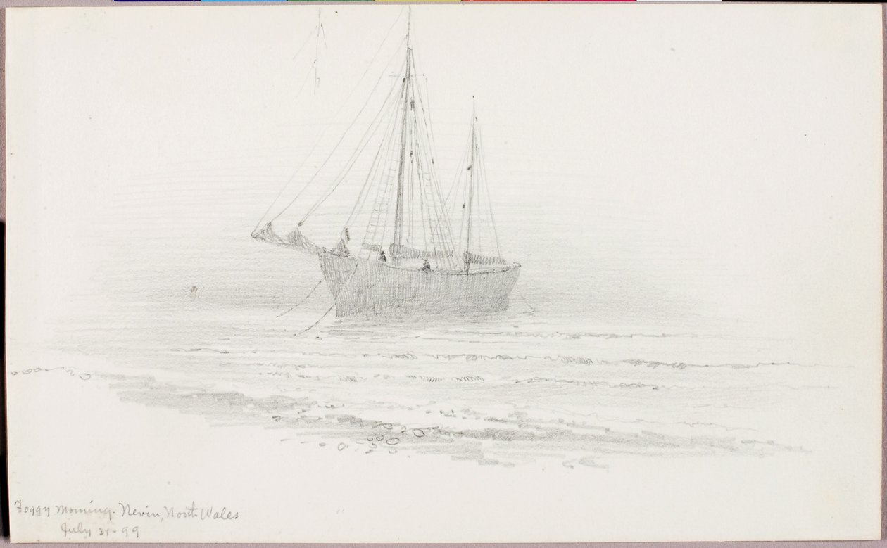 Mlhavé ráno, Nevin, Severní Wales od George Elbert Burr