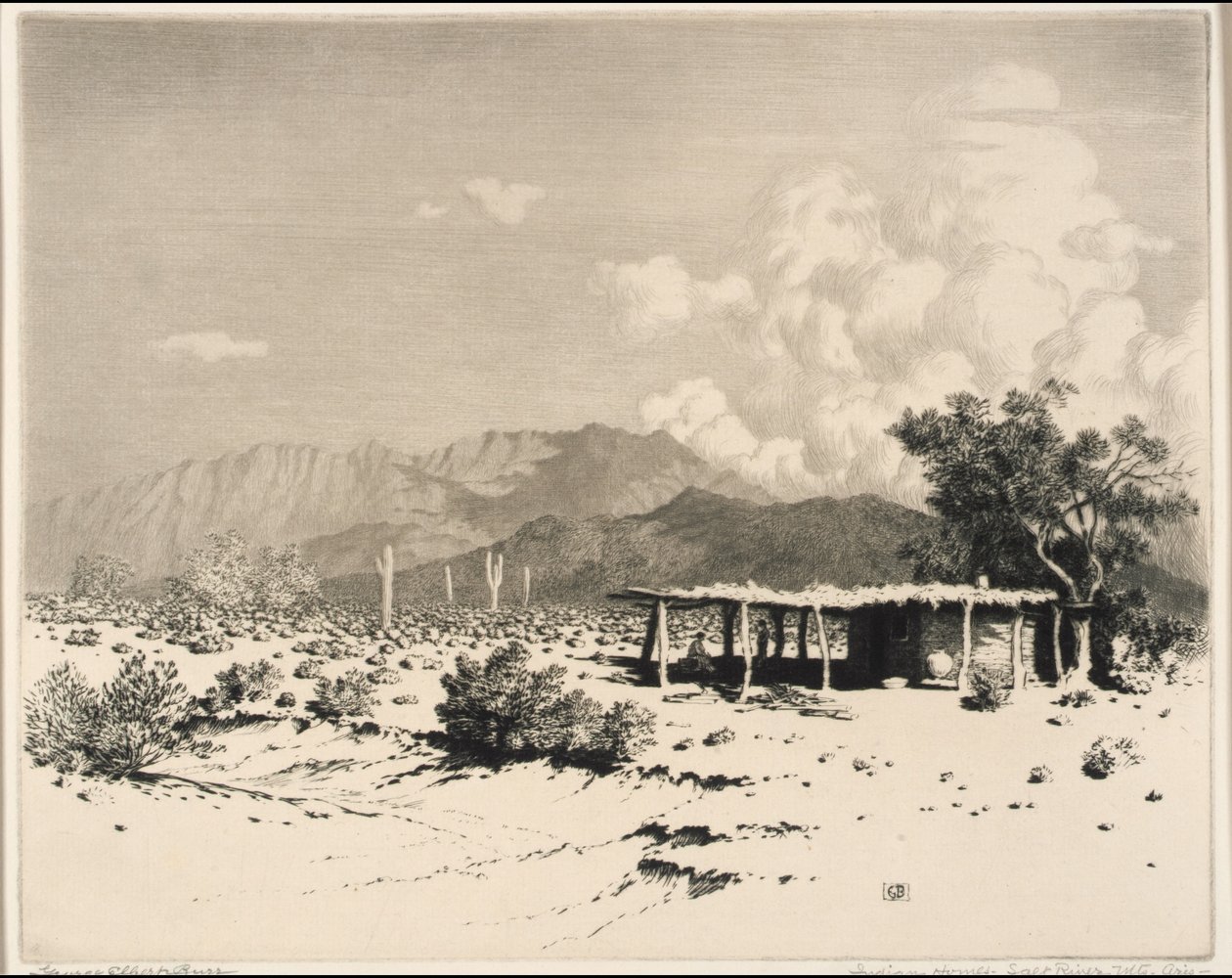 Indiánská obydlí, Salt River Mountains, Arizona od George Elbert Burr