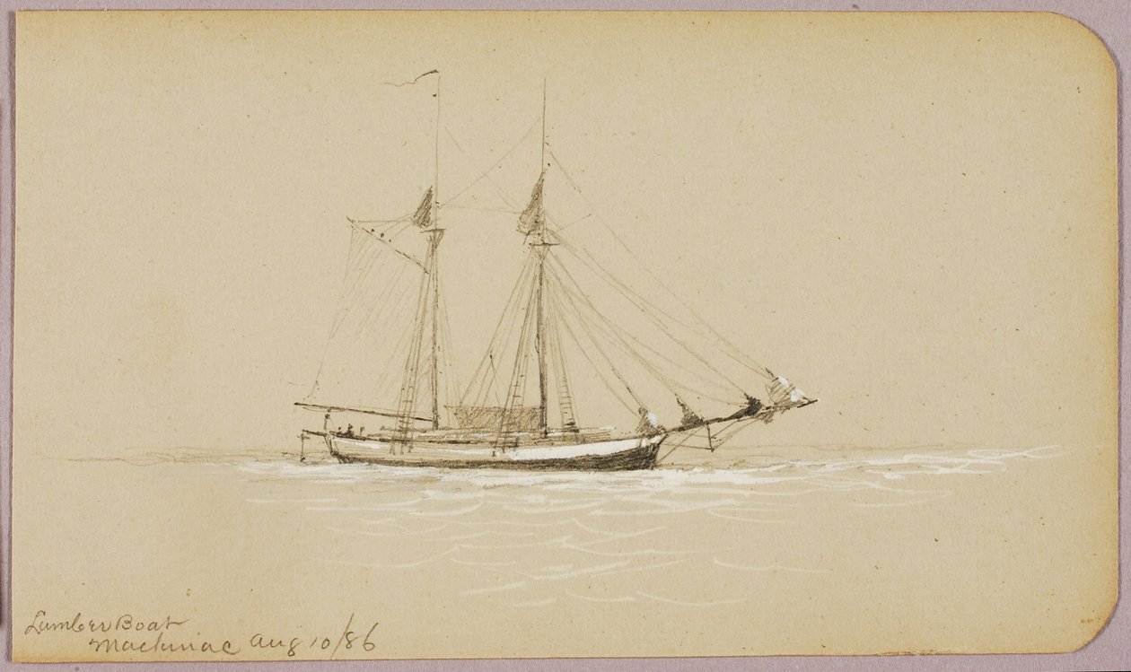 Dřevařská loď, Mackinac od George Elbert Burr