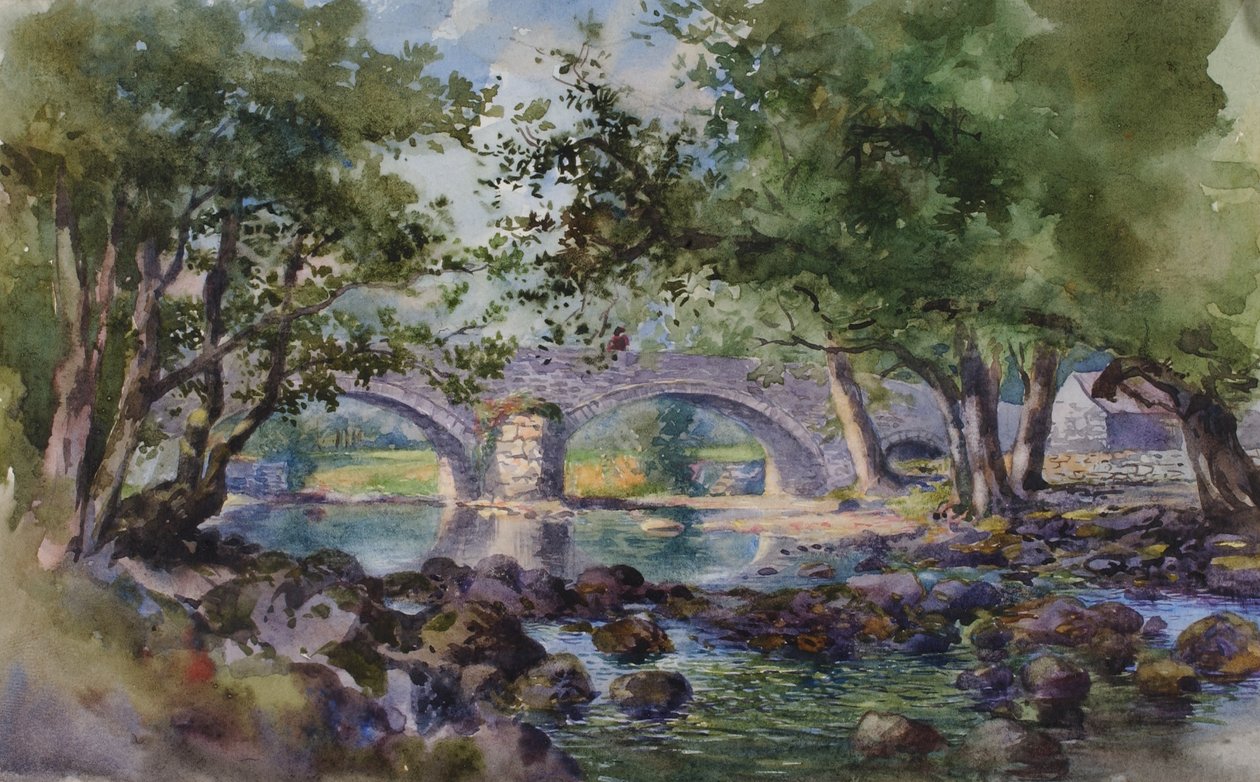 Old Bridge u Bettws-y-Coed, Severní Wales od George Elbert Burr