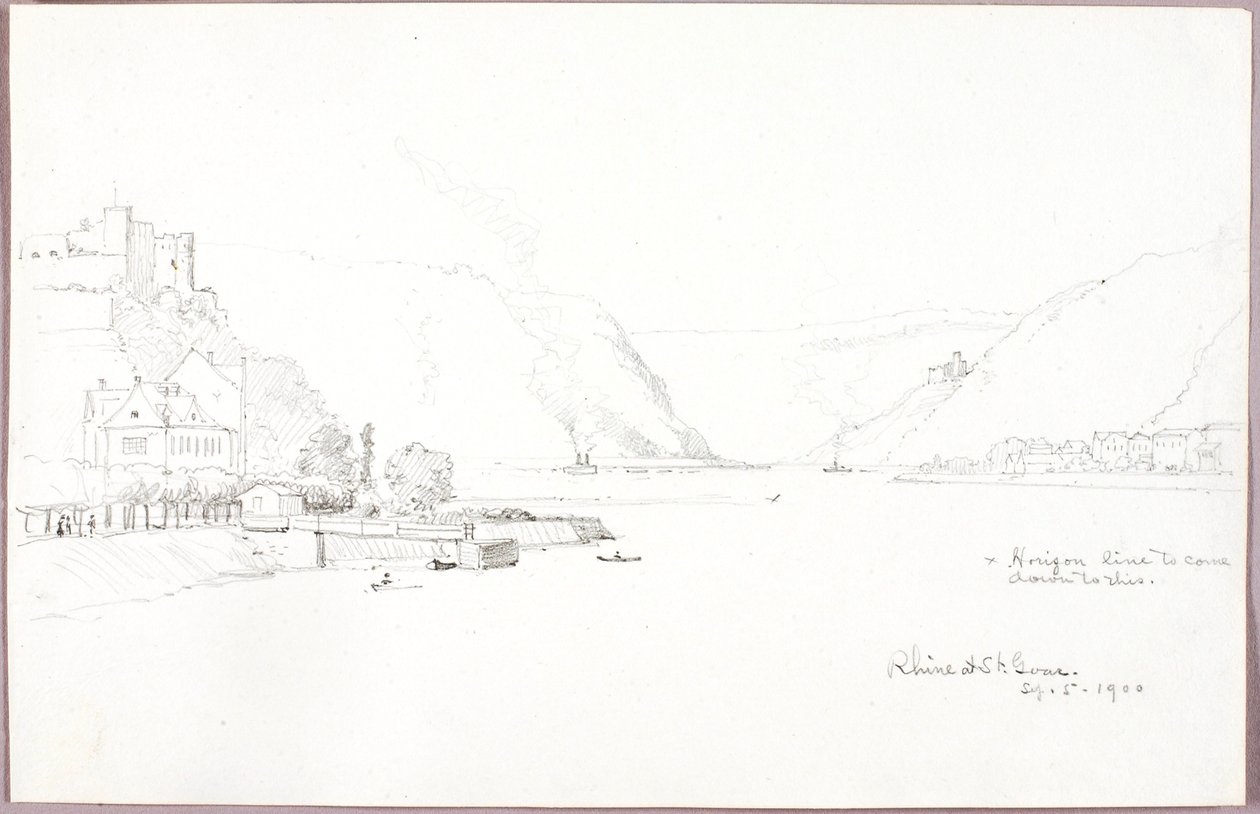 Rýn u St. Goar od George Elbert Burr