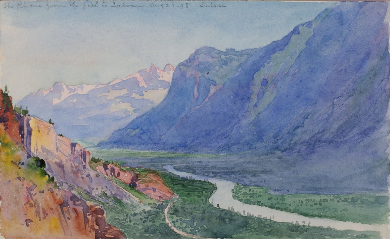Rhone z cesty do Salvari Švýcarsko, 1898. od George Elbert Burr