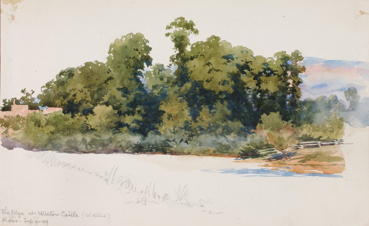 Řeka Wye na hradě Wilton (Wales) od George Elbert Burr