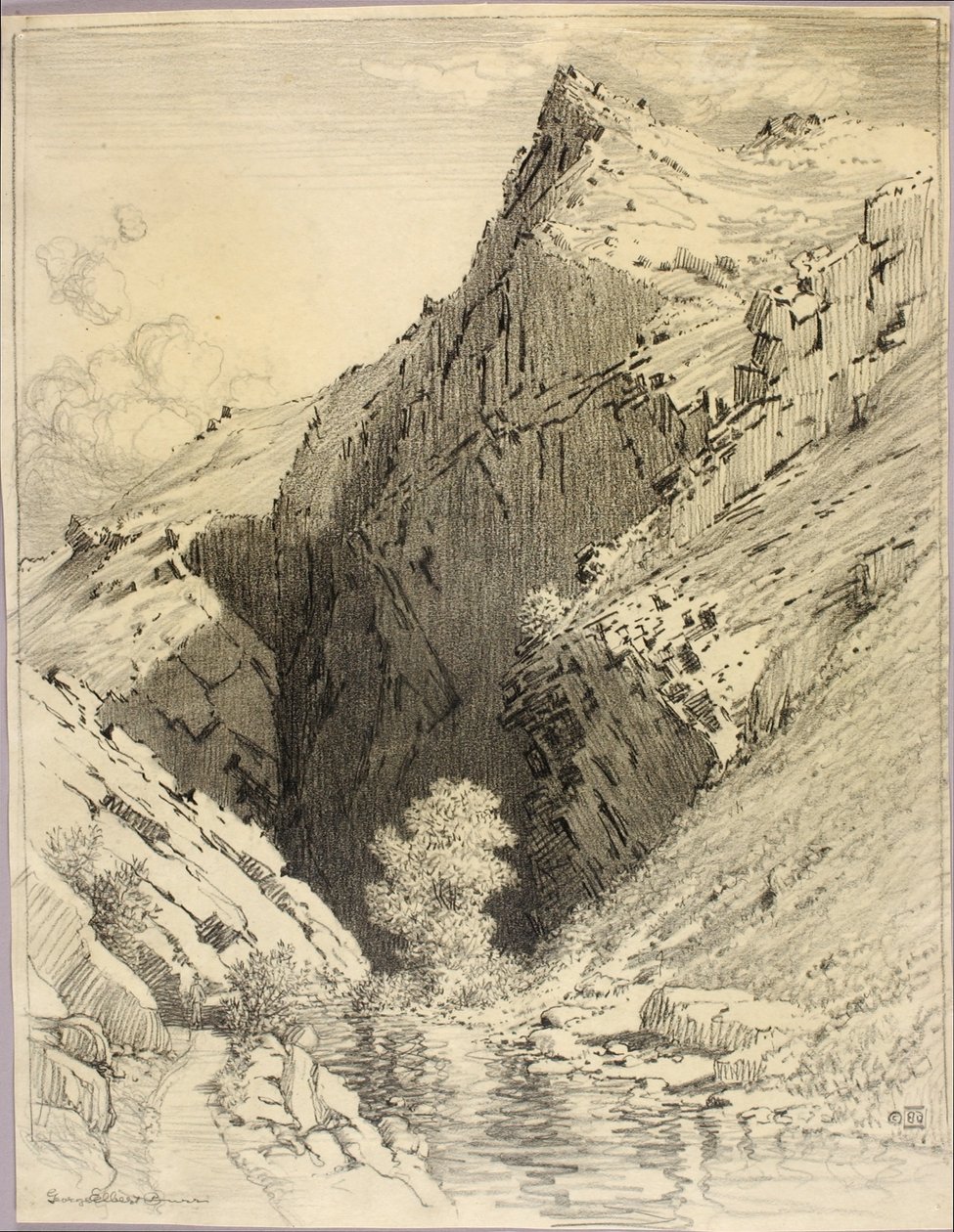 Bez názvu (převodní kresba pro Bear Creek Canyon, Denver, Colorado) od George Elbert Burr