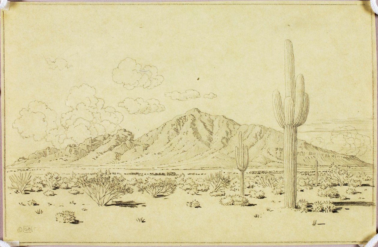 Bez názvu (přenosová kresba pro Camelback Mountain, Phoenix) od George Elbert Burr