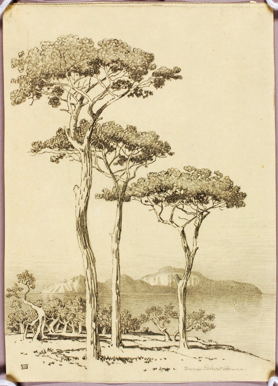 Bez názvu (kresba pro přenos z Sorrenta na Capri) od George Elbert Burr