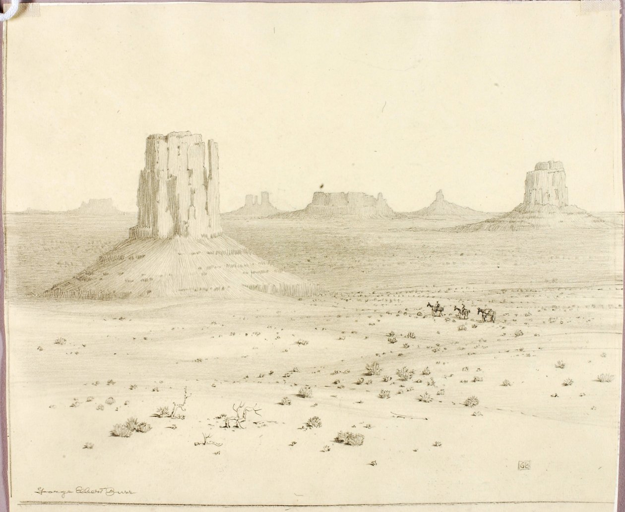 Bez názvu (přenosová kresba pro projekt „Desert Monuments“, Arizona) od George Elbert Burr