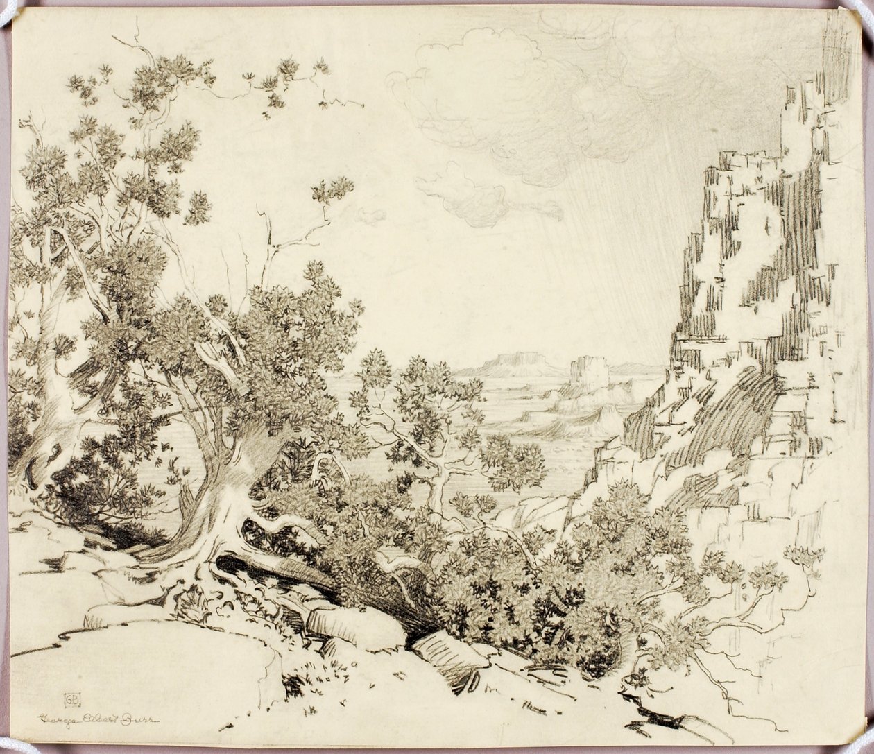 Bez názvu (přenosová kresba pro dílo „The Edge of the Desert, Arizona“) od George Elbert Burr