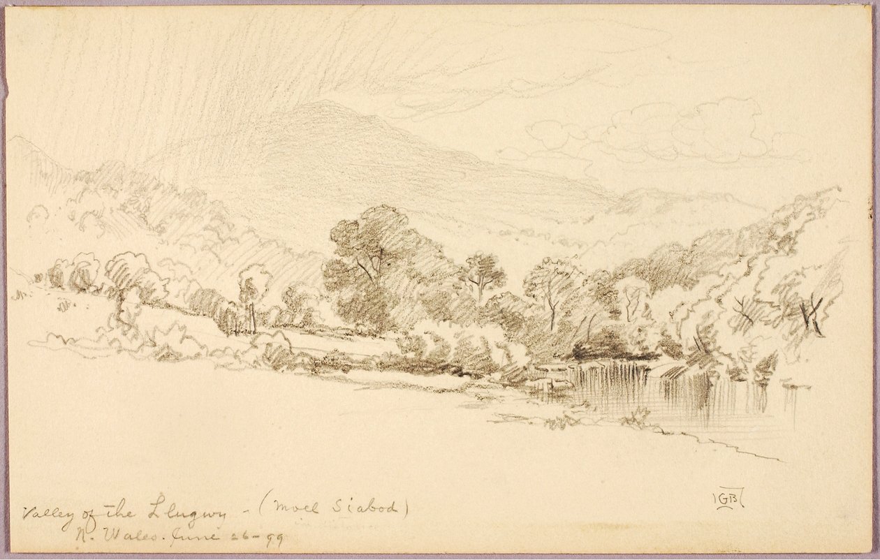 Údolí Llugwy (Moel Siabod), Severní Wales od George Elbert Burr