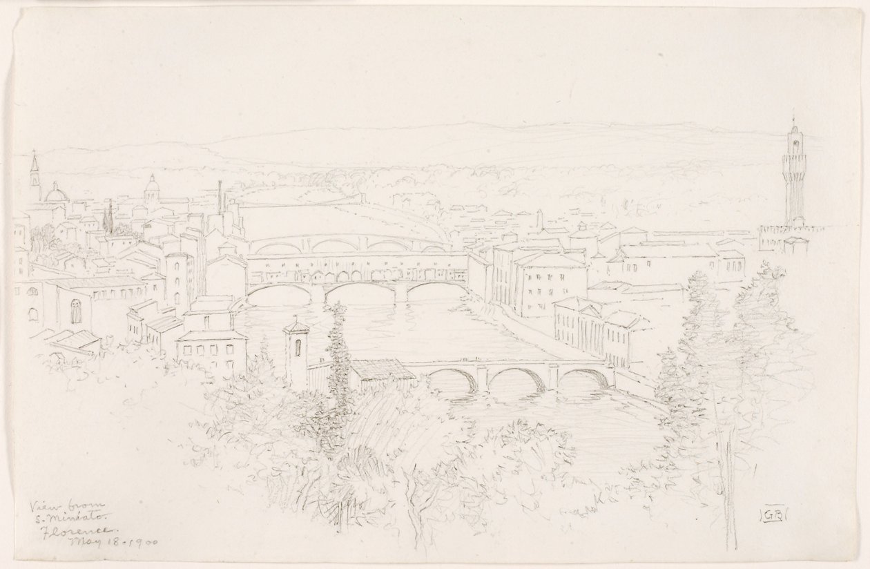 Pohled z náměstí S. Miniato, Florencie od George Elbert Burr