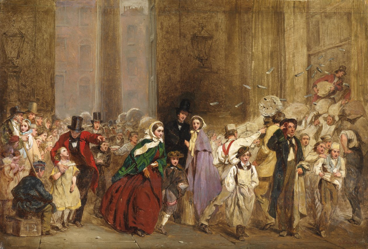 Sketch for the General Post Office, One Minute to Six, 1860 od George Elgar Hicks