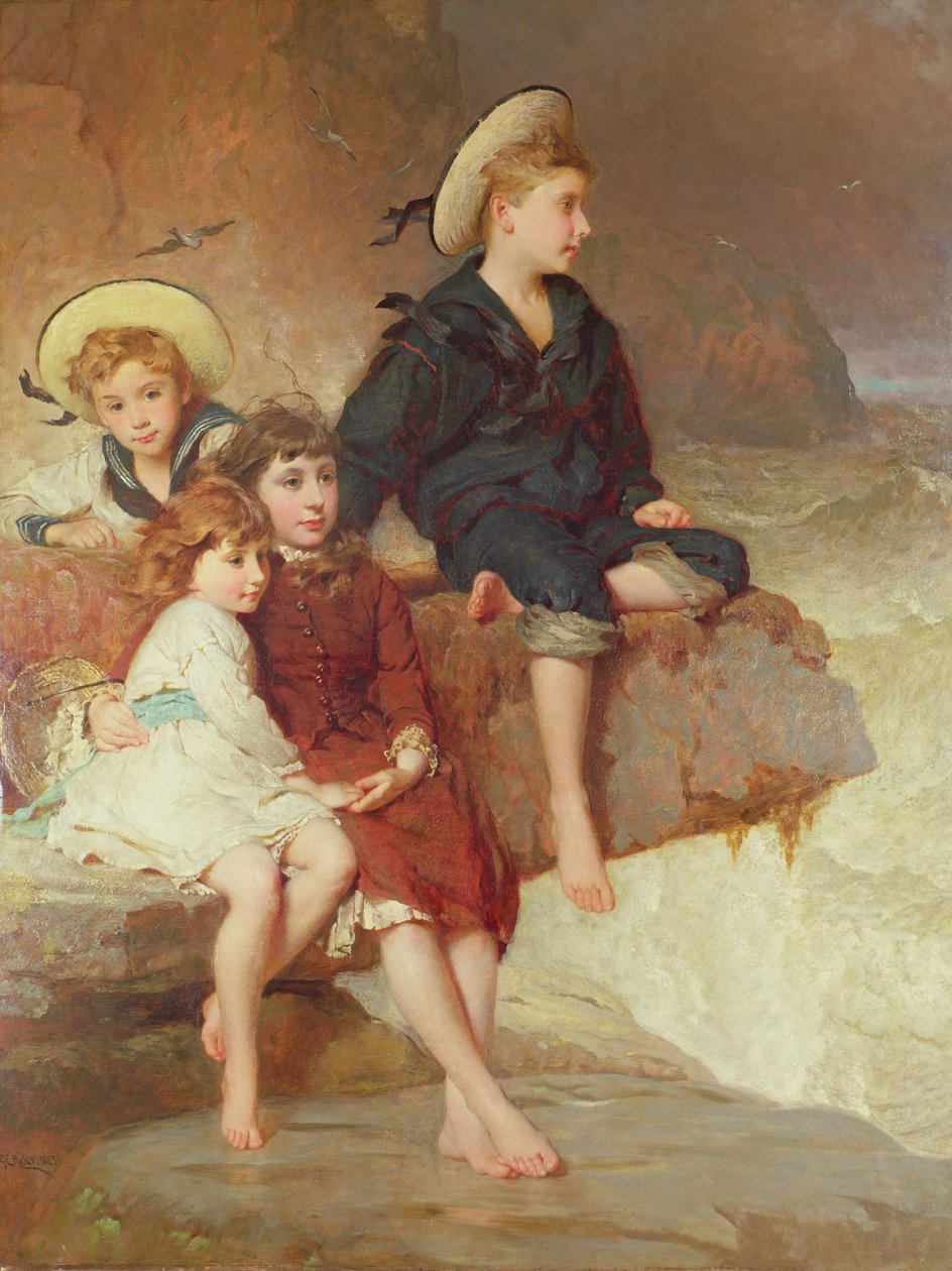 Děti sira Hussey Vivian u moře od George Elgar Hicks