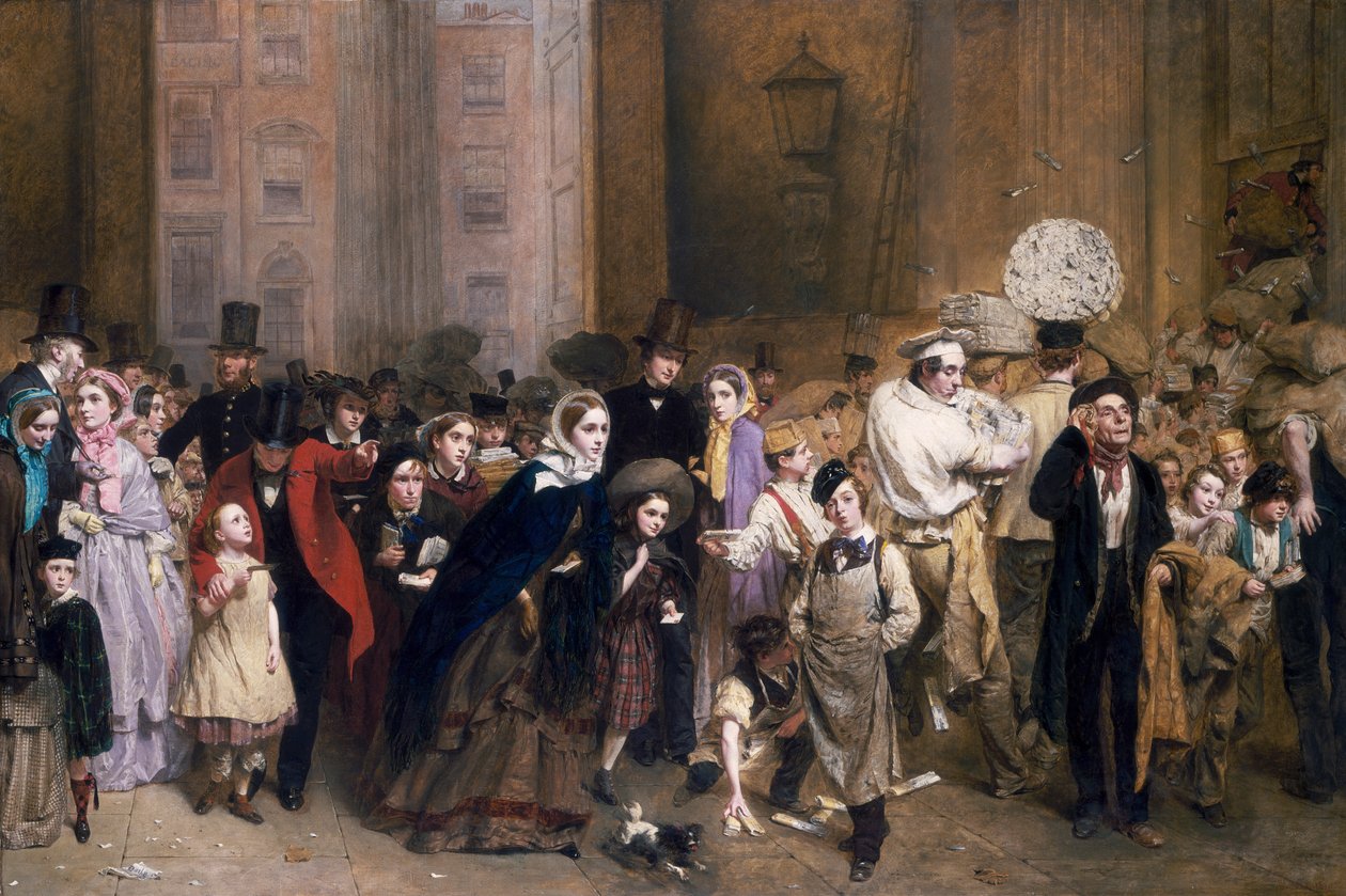 "Generální pošta." Jedna minuta šest, 1860. od George Elgar Hicks