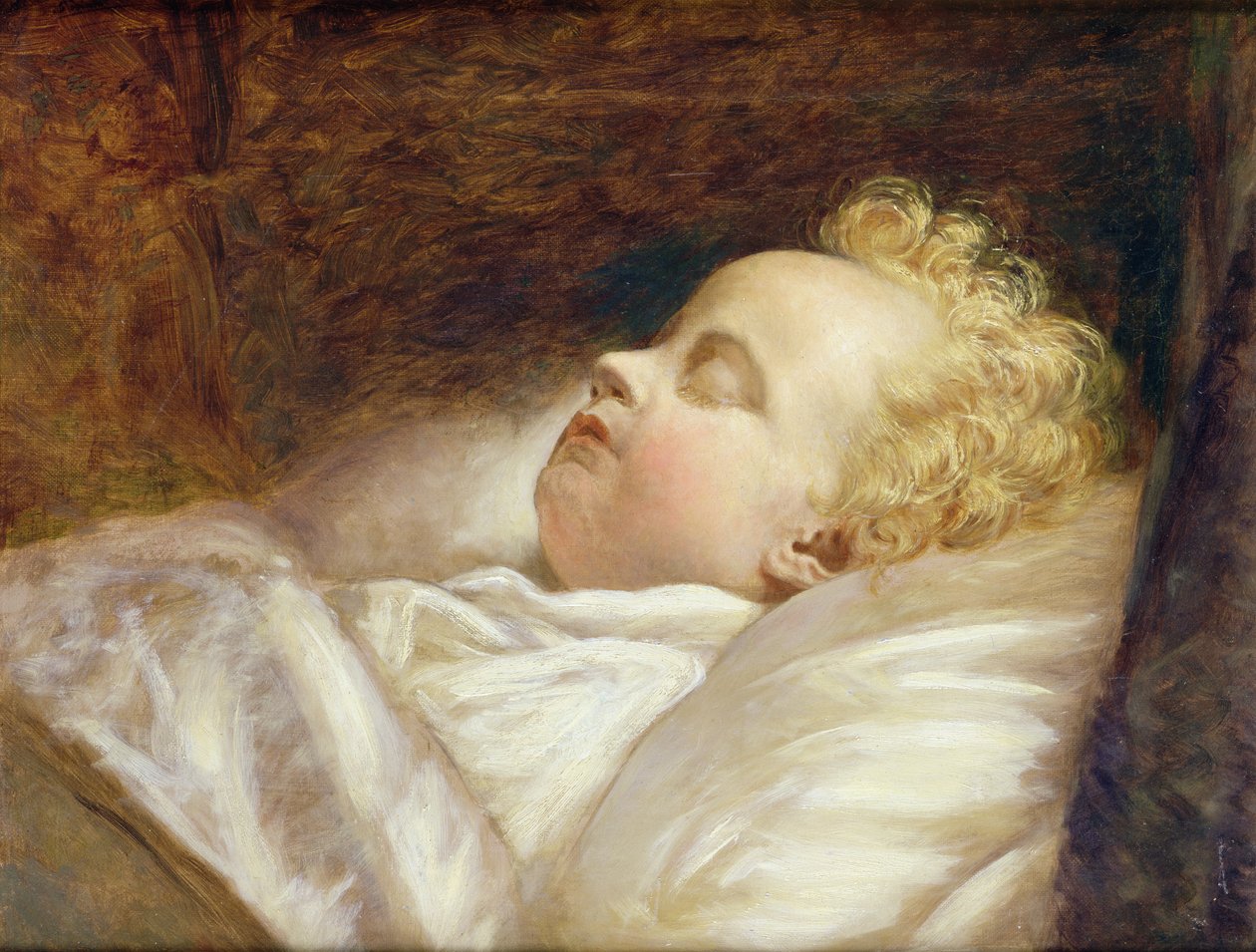 Mladý Frederick konečně spí kolem roku 1855 od George Elgar Hicks