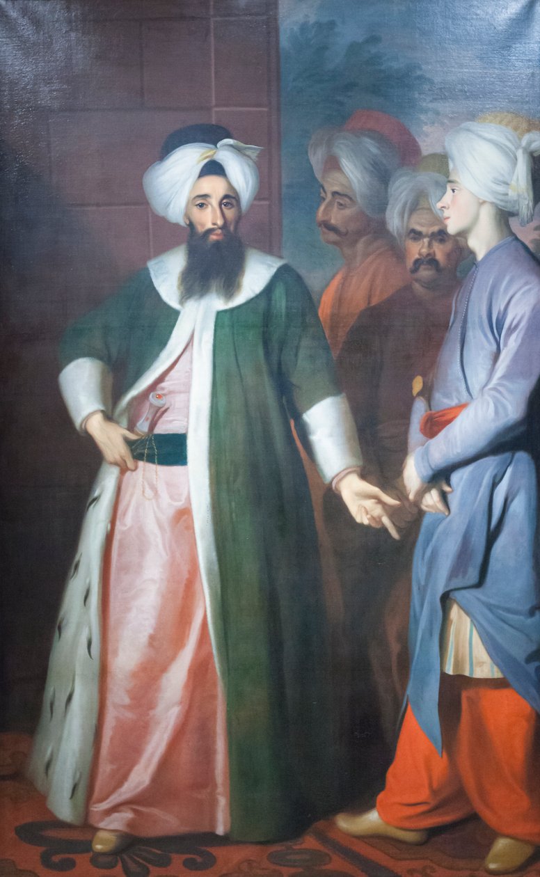 Kozbekci Mustafa Aga a jeho družina, kolem 1727 (olej na plátně) od George Engelhardt Schroeder