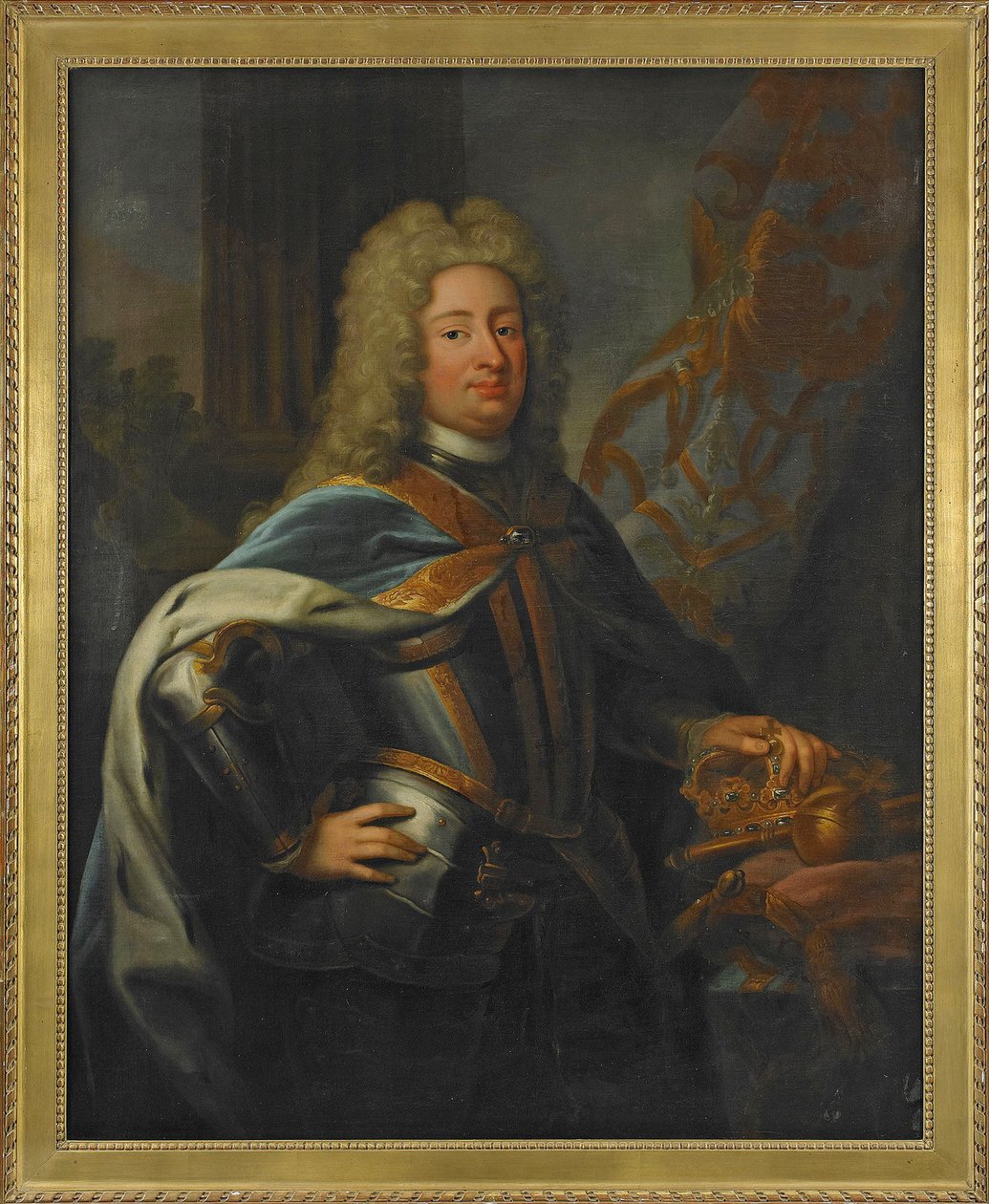 Portrét Fridricha I. (1676-1751) Švédský král a Finský princ - Malba Georga Engelharda Schroedera (1684-1750), olej na plátně (143x114,5 cm) od George Engelhardt Schroeder