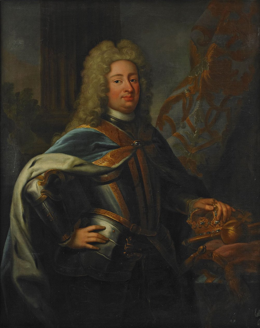 Portrét švédského krále Fridricha I. 1676-1751 od George Engelhardt Schroeder