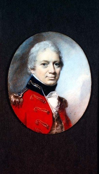 Miniatura podplukovníka J. Houltona z milice Wiltshire, kolem roku 1801 od George Engleheart