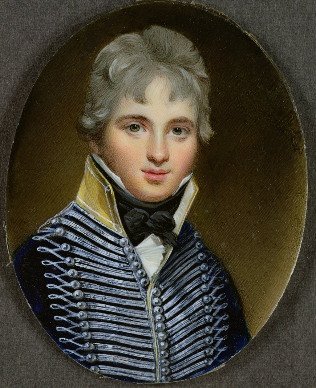 Miniatura Williama Howe de Lanceyho († 1815), Corneta v 17th Light Dragoons a byl pobočníkem ve Wellingtonu, 1807 od George Engleheart