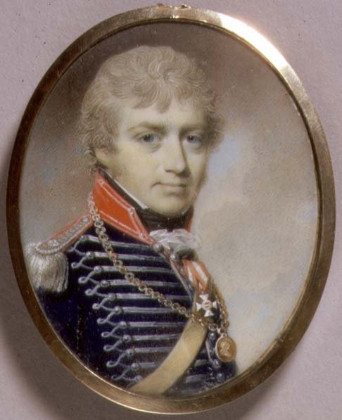 Portrétní miniatura sira Charlese Burrella Blunta (b.c.1775) 1798 (akvarel na slonovině) od George Engleheart
