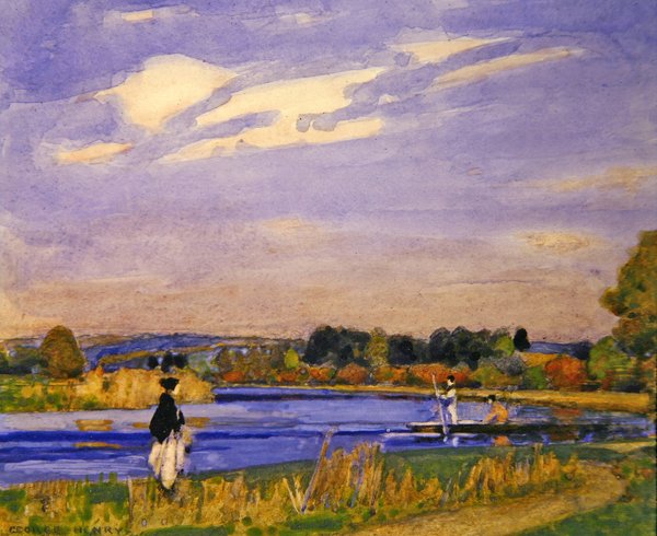 Na řece (akvarel na papíře) od George F. Henry