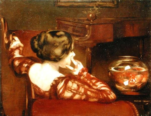 Zamyšlený (olej na plátně) od George F. Henry