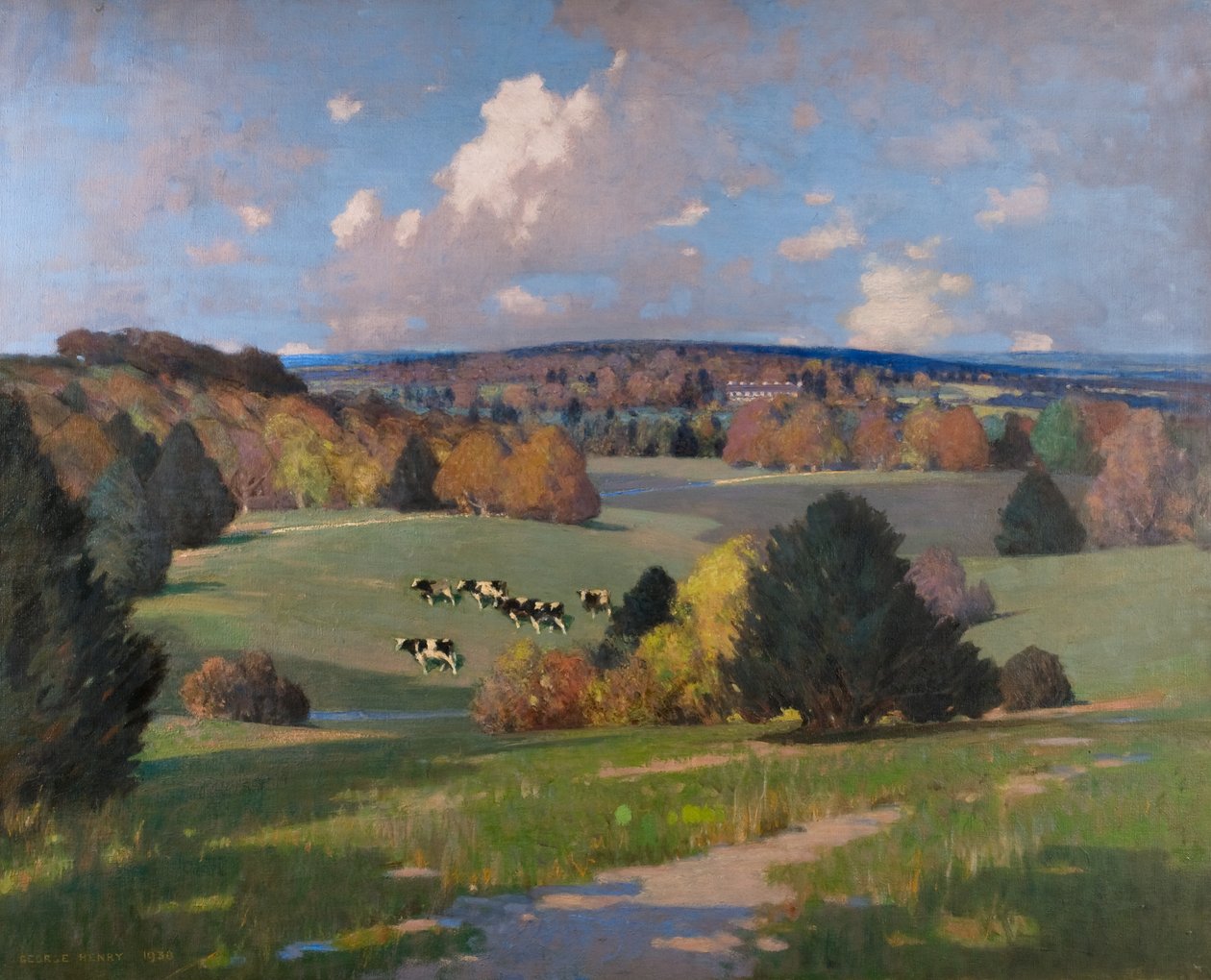 Sussexská krajina s dobytkem od George F. Henry