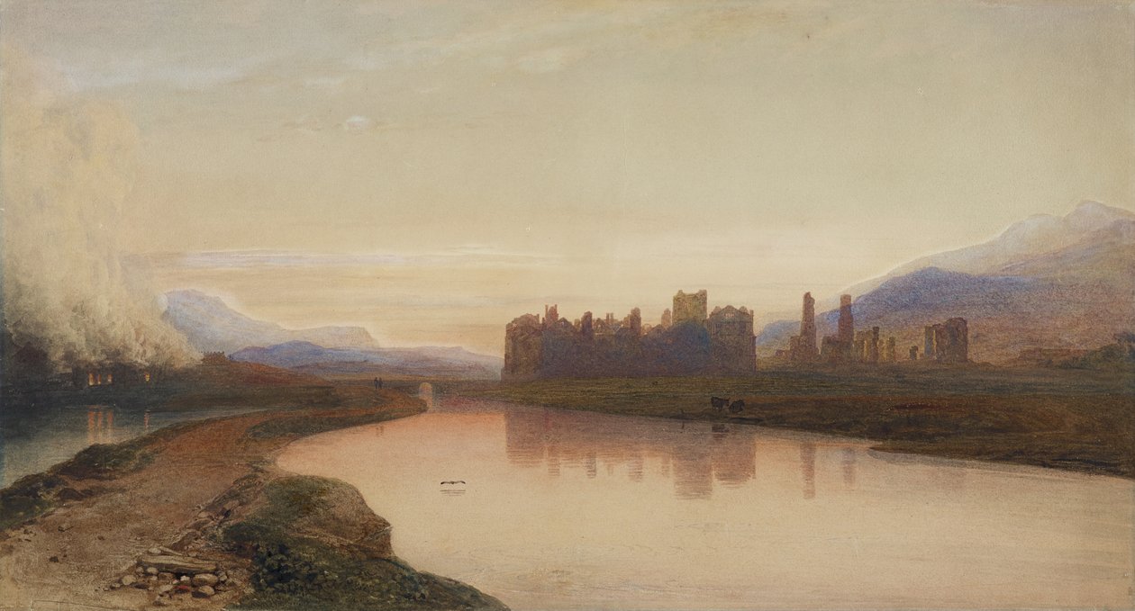 Neath Abbey, Glamorganshire (akvarel na papíře) od George Fennel Robson
