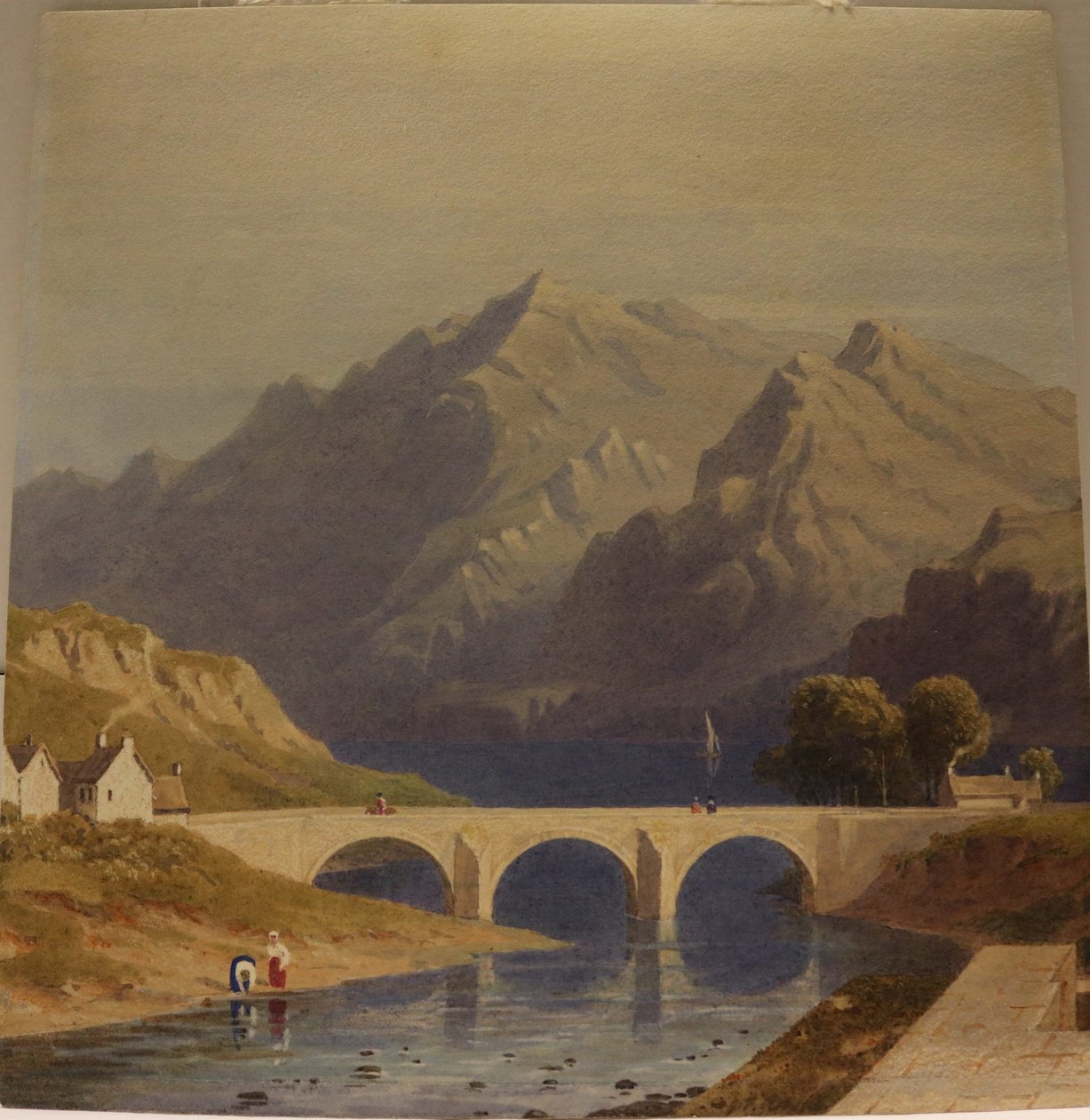 Pohled z pevnosti Fort Augustus, Kaledonský kanál, asi 1830 (akvarel na papíře) od George Fennel Robson